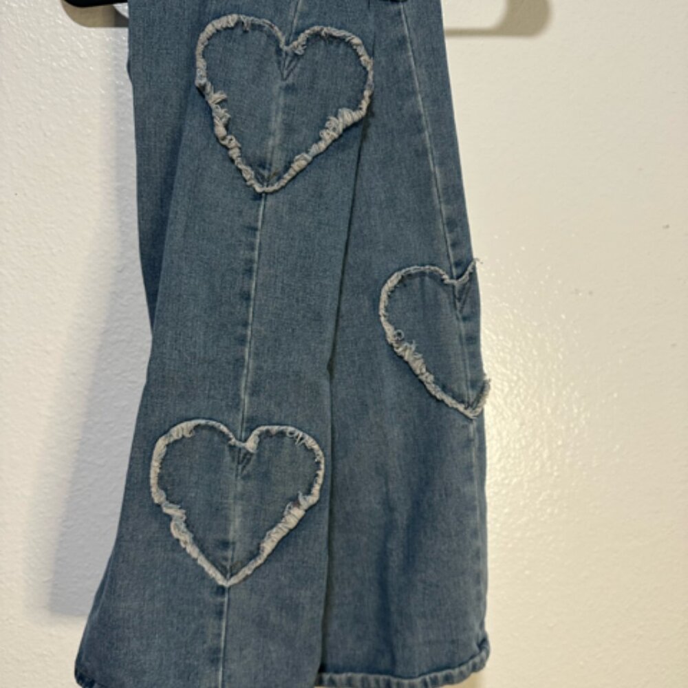 Wide leg Jeans with heart patches
